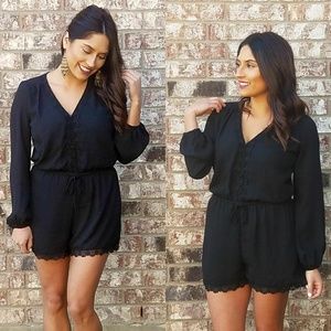 RESTOCK! The most flattering Romper- black